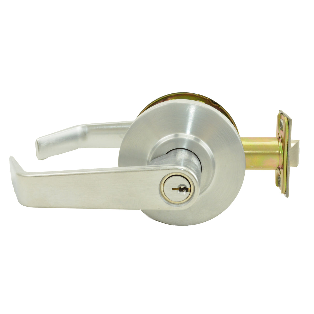 Dexter Commercial C2000CLRMR626KDC Classroom Grade 2 Regular Lever Non Clutching Cylindrical Lock with C Keyway; 2-3/4" Backset; and ANSI Strike Satin Chrome Finish