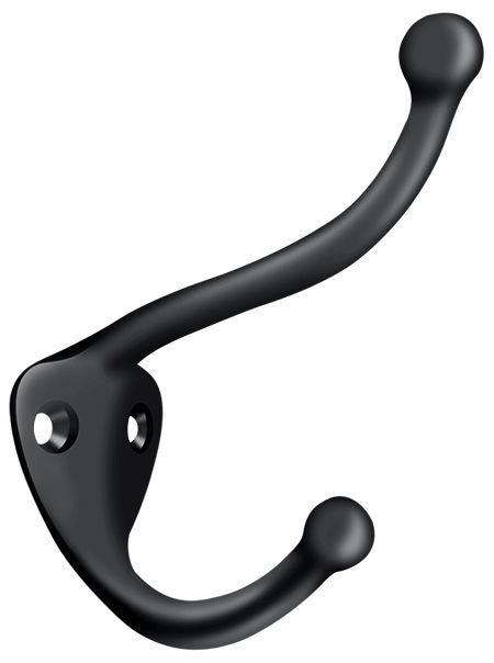 Deltana CAHH3U19 Coat and Hat Hook, Black Finish