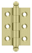 Deltana CH2015U3-UNL 2" x 1-1/2" Hinge; with Ball Tips; Unlacquered Bright Brass Finish