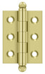 Deltana CH2015U3 2" x 1-1/2" Hinge; with Ball Tips; Bright Brass Finish