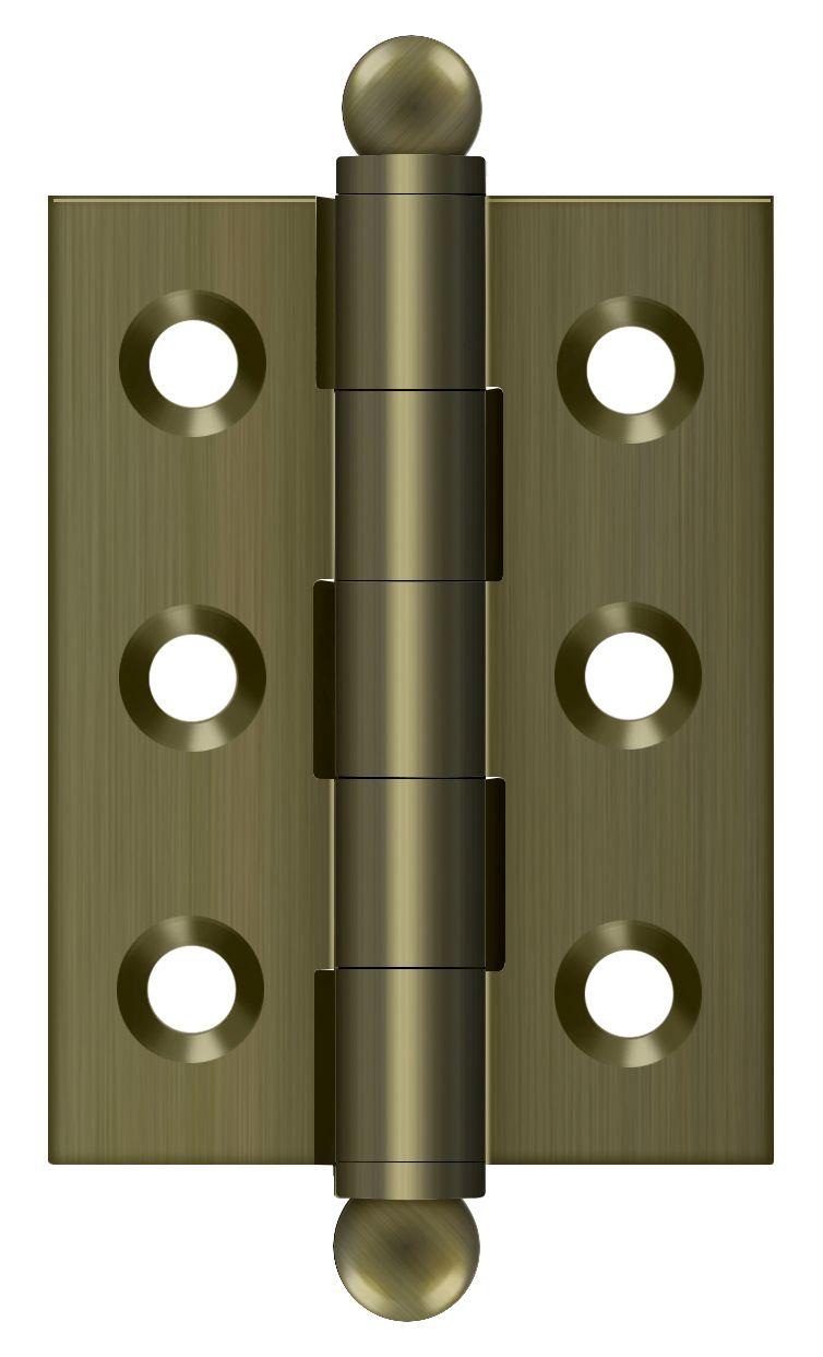 Deltana CH2015U5 2" x 1-1/2" Hinge; with Ball Tips; Antique Brass Finish
