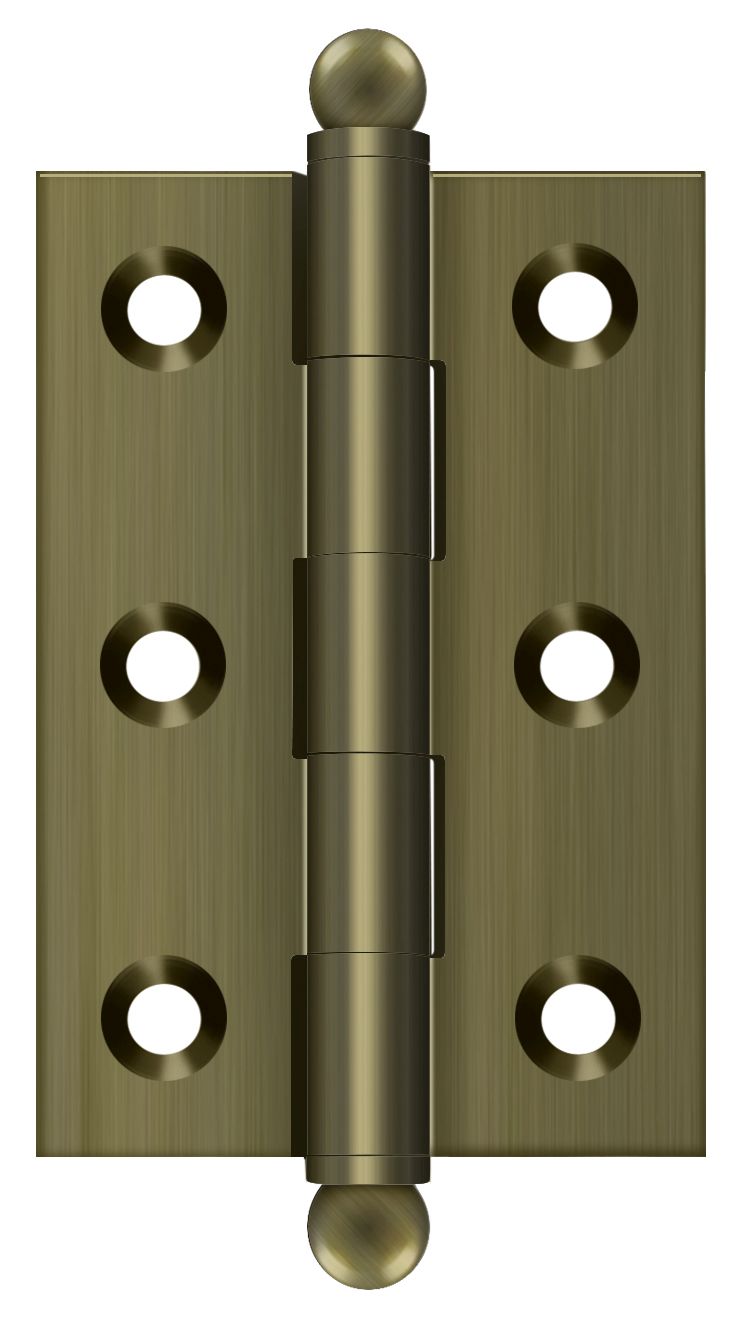 Deltana CH2517U5 2-1/2" x 1-11/16" Hinge; with Ball Tips; Antique Brass Finish