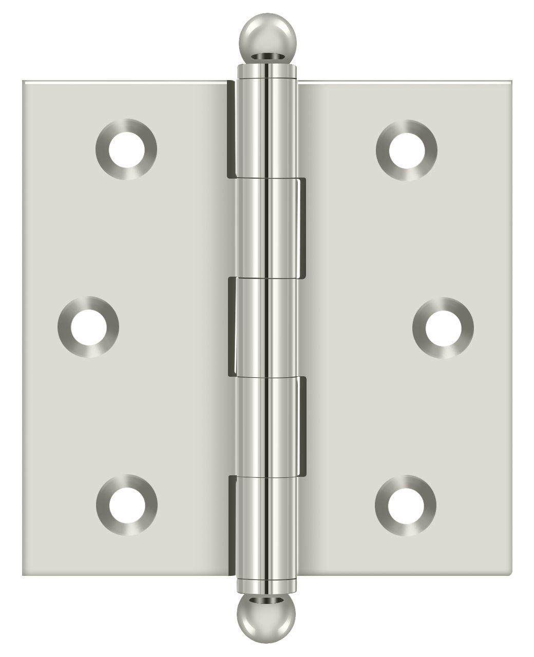 Deltana CH2525U14 2-1/2" x 2-1/2" Hinge; with Ball Tips; Bright Nickel Finish