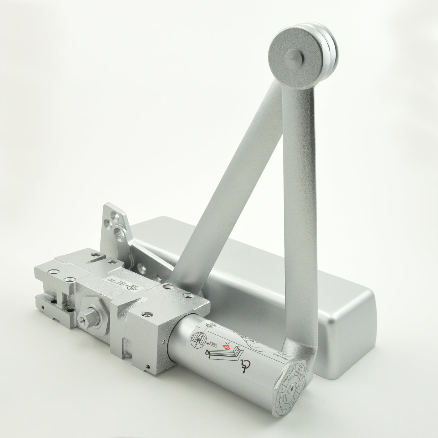 Dexter Commercial DCH1000ASTDFULLRWPAALUM Heavy Duty Surface Mount Door Closer with Full Cover and Regular Arm Aluminum Finish