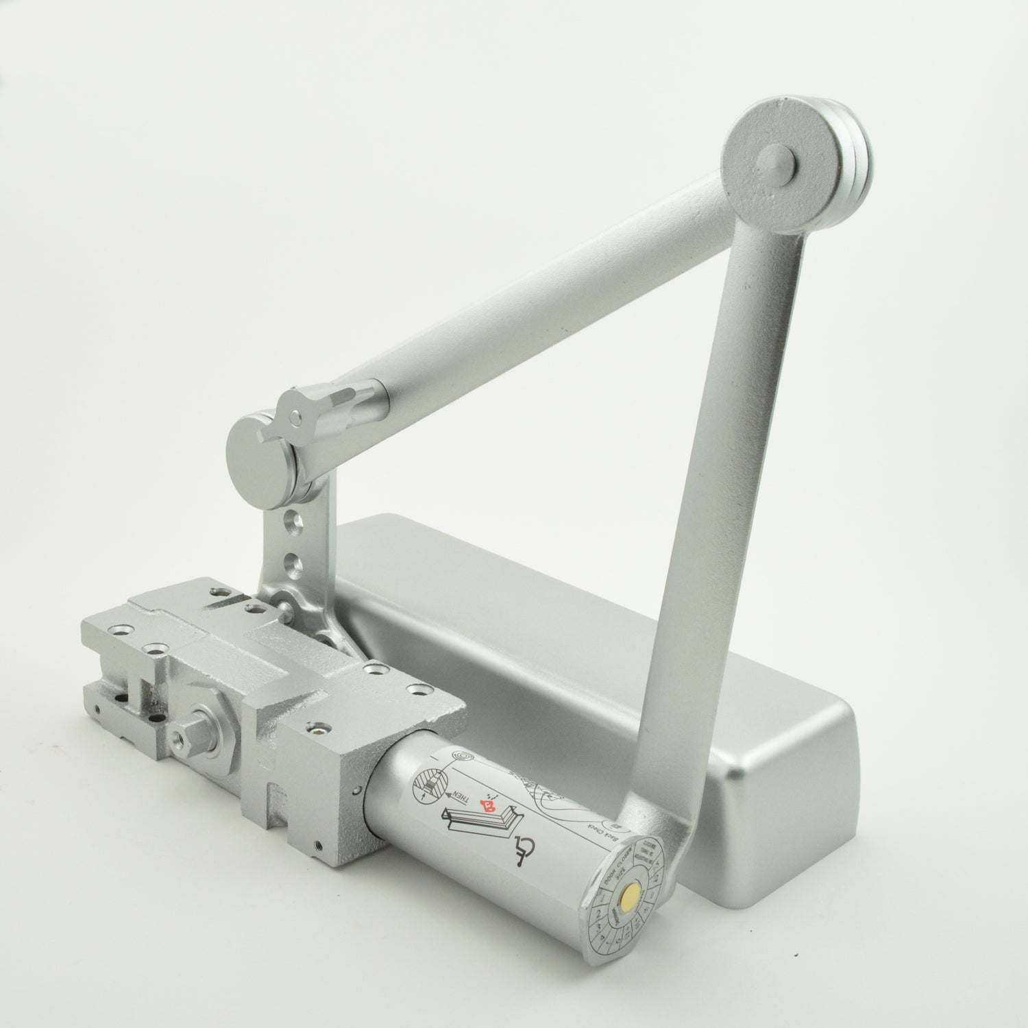 Dexter Commercial DCH4000STDFULLDSHOALUM Heavy Duty Surface Mount Door Closer with Full Cover and Dead Stop Hold Open Arm Aluminum Finish
