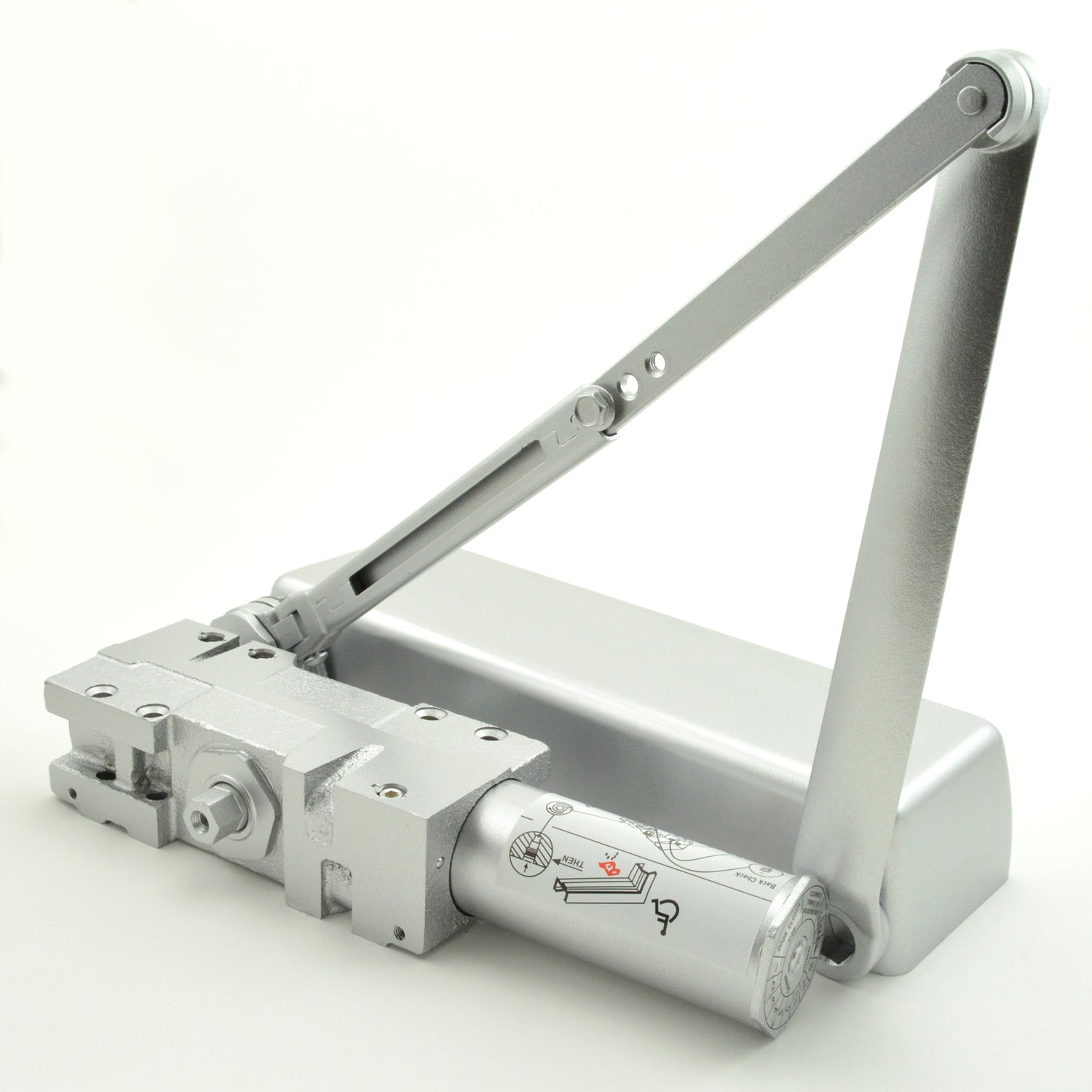 Dexter Commercial DCH4000STDFULLHWPAALUM Heavy Duty Surface Mount Door Closer with Full Cover and Hold Open Arm Aluminum Finish