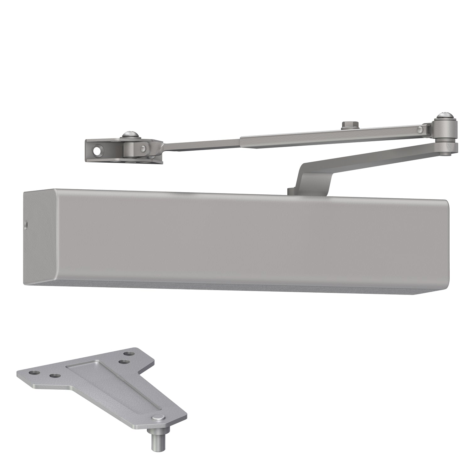 Dexter Commercial DCM1000STDFULLRWPAALUM Medium Duty Surface Mount Door Closer with Full Cover and Regular Arm Aluminum Finish