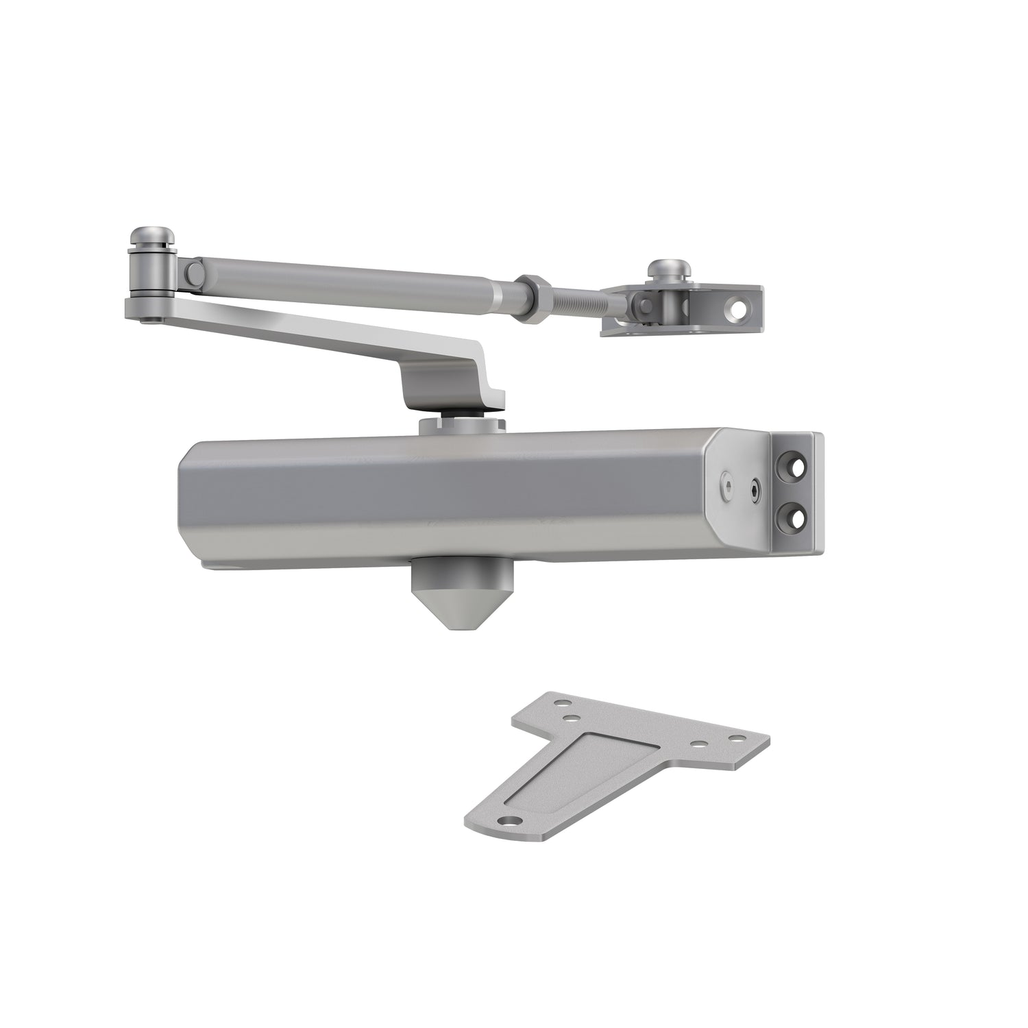 Dexter Commercial DCR8000STDLESSRWPAALUM Residential Duty Surface Mount Door Closer Less Cover with Regular Arm Aluminum Finish