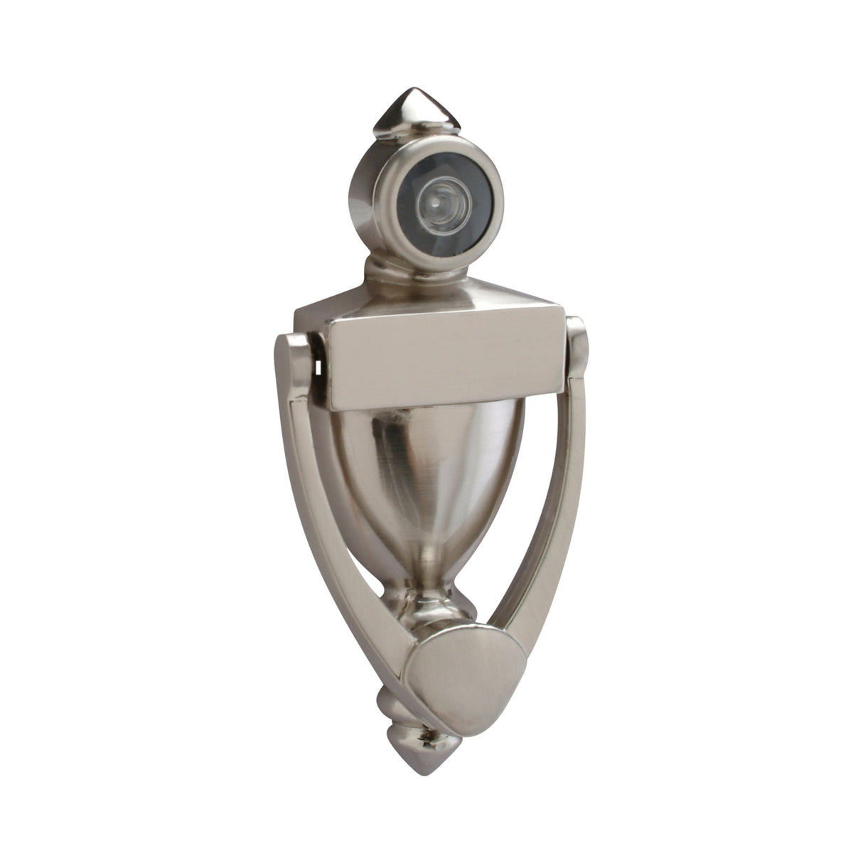 Pamex DD01K180SN 5-1/2" High Door Knocker with 180 Degree Viewer Satin Nickel Finish