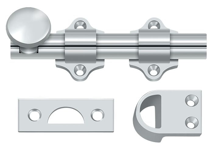Deltana DDB425U26 4" Dutch Door Bolt; Heavy Duty; Bright Chrome Finish