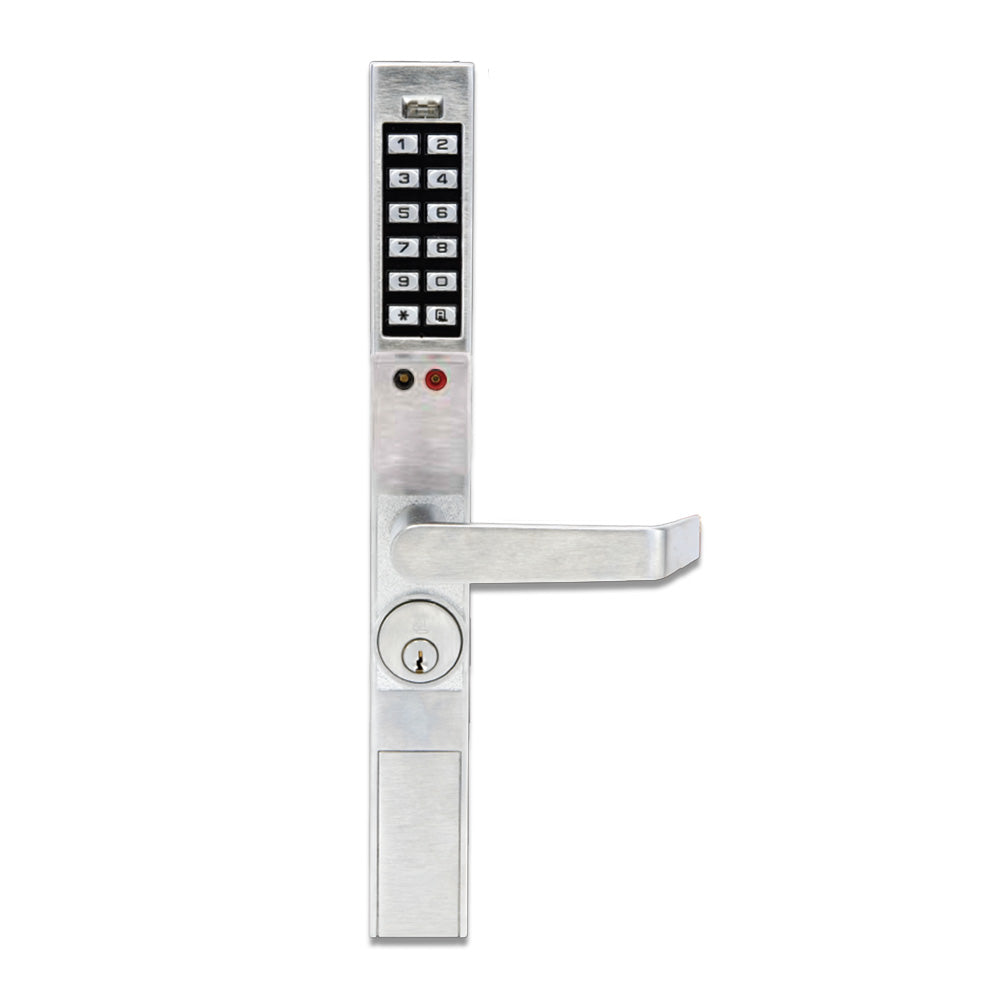 Alarm Lock DL130026D1 Trilogy Narrow Stile Digital Lever Lock Satin Chrome Finish