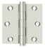 Deltana DSB314 3" x 3" Square Hinge; Bright Nickel Finish