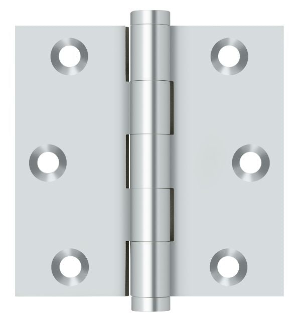 Deltana DSB326 3" x 3" Square Hinge; Bright Chrome Finish