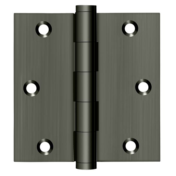 Deltana DSB3515A 3-1/2" x 3-1/2" Square Hinge; Antique Nickel Finish