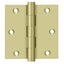 Deltana DSB353-UNL-R 3-1/2" x 3-1/2" Square Hinge; Residential; Unlacquered Bright Brass Finish