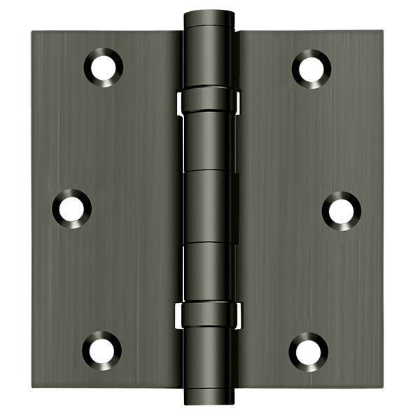 Deltana DSB35B15A 3-1/2" x 3-1/2" Square Hinge; Ball Bearings; Antique Nickel Finish
