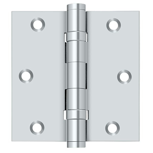 Deltana DSB35B26 3-1/2" x 3-1/2" Square Hinge; Ball Bearings; Bright Chrome Finish