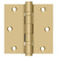Deltana DSB35B4 3-1/2" x 3-1/2" Square Hinge; Ball Bearings; Satin Brass Finish