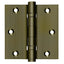 Deltana DSB35B5 3-1/2" x 3-1/2" Square Hinge; Ball Bearings; Antique Brass Finish