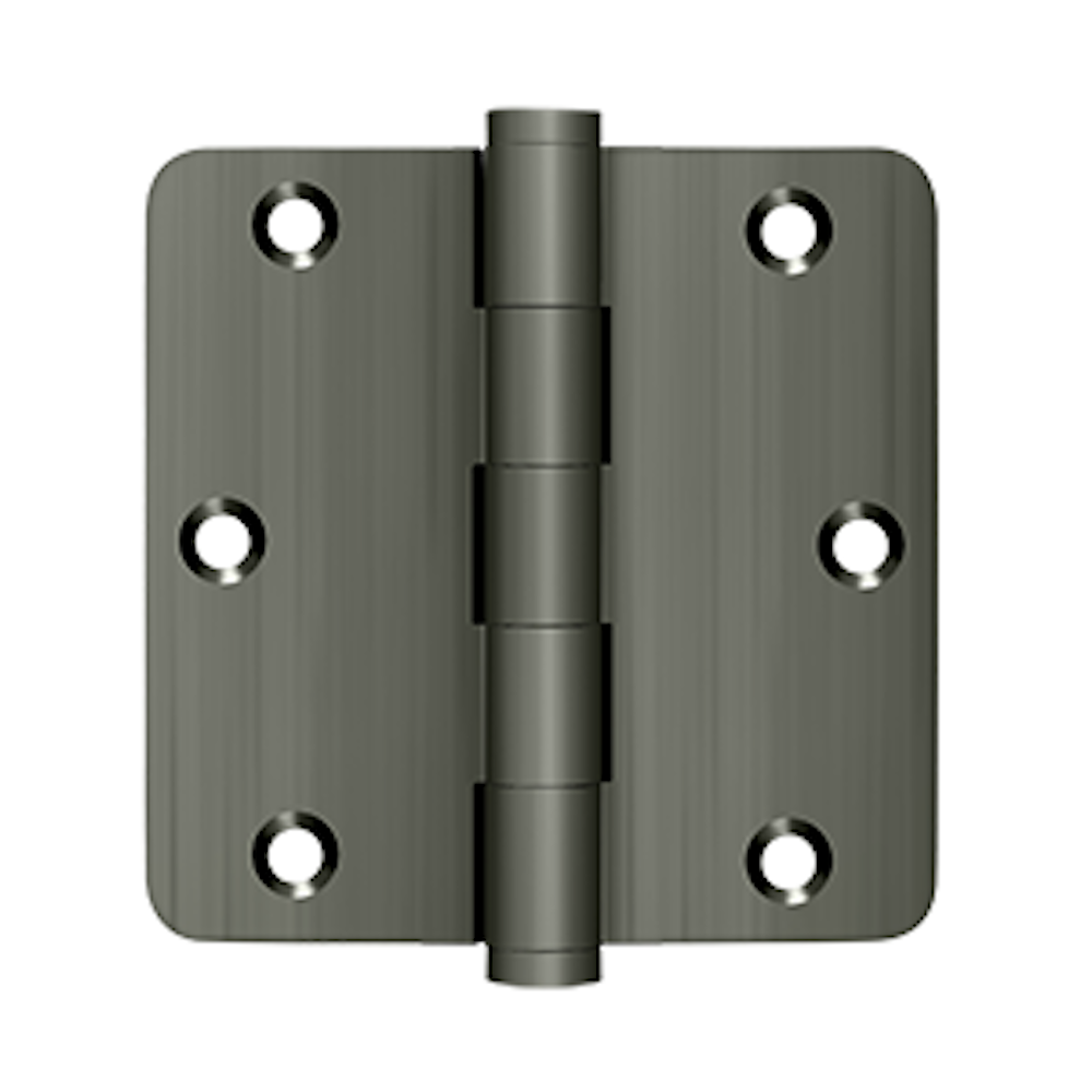 Deltana DSB35R415A 3-1/2" x 3-1/2" x 1/4" Radius Hinge; Antique Nickel Finish