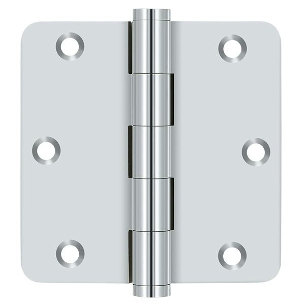 Deltana DSB35R426 3-1/2" x 3-1/2" x 1/4" Radius Hinge; Bright Chrome Finish