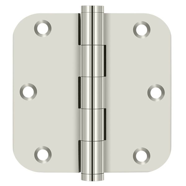 Deltana DSB35R514 3-1/2" x 3-1/2" x 5/8" Radius Hinge; Bright Nickel Finish