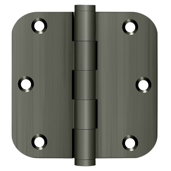 Deltana DSB35R515A 3-1/2" x 3-1/2" x 5/8" Radius Hinge; Antique Nickel Finish