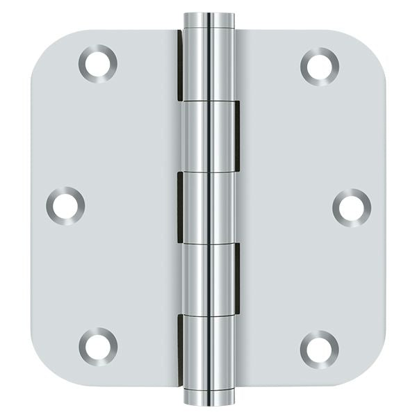 Deltana DSB35R526 3-1/2" x 3-1/2" x 5/8" Radius Hinge; Bright Chrome Finish