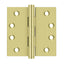 Deltana DSB43 4" x 4" Square Hinge; Bright Brass Finish