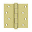 Deltana DSB43UNL-RZ 4" x 4" Square Hinge Residential / Zig-Zag Unlacquered Brass Finish