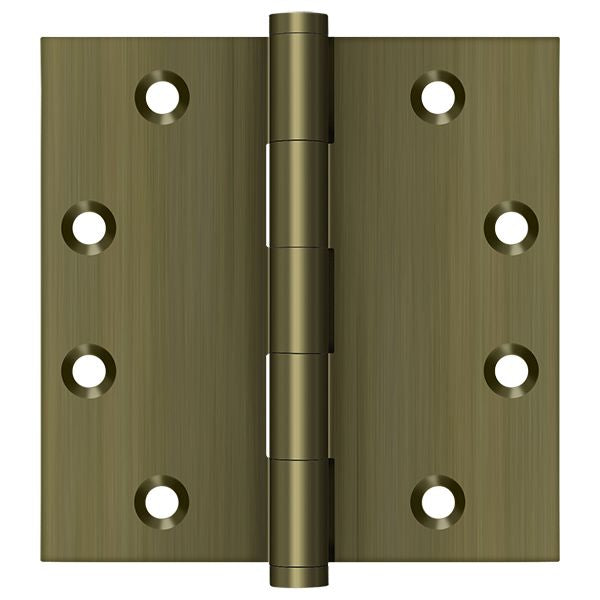 Deltana DSB455 4-1/2" x 4-1/2" Square Hinge; Antique Brass Finish