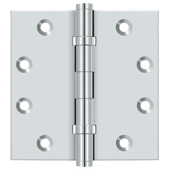 Deltana DSB45B26 4-1/2" x 4-1/2" Square Hinge; Ball Bearings; Bright Chrome Finish