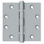 Deltana DSB45B26D 4-1/2" x 4-1/2" Square Hinge; Ball Bearings; Satin Chrome Finish