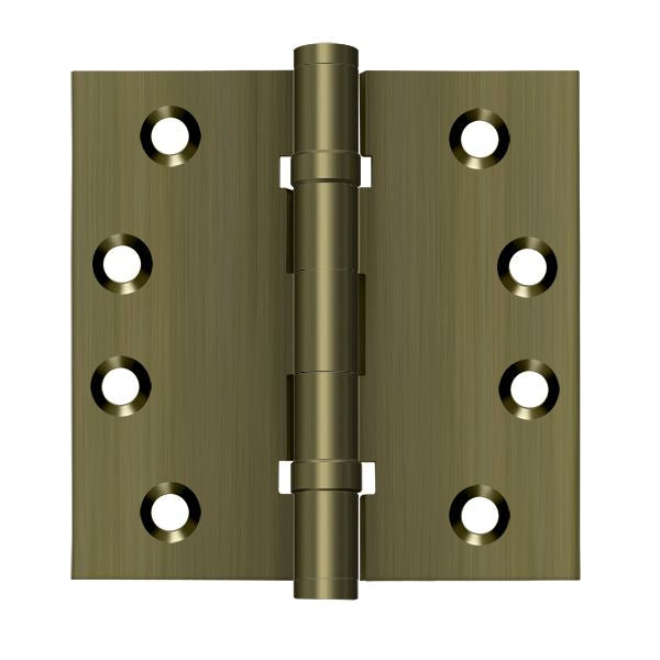Deltana DSB4B5 4" x 4" Square Hinge; Ball Bearings; Antique Brass Finish