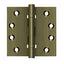 Deltana DSB4B5 4" x 4" Square Hinge; Ball Bearings; Antique Brass Finish