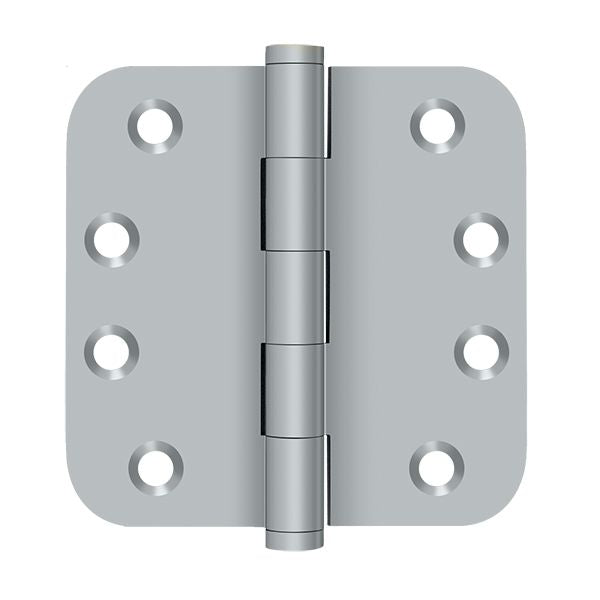 Deltana DSB4R526D 4" x 4" x 5/8" Radius Hinge; Satin Chrome Finish