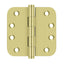 Deltana DSB4R53 4" x 4" x 5/8" Radius Hinge; Bright Brass Finish