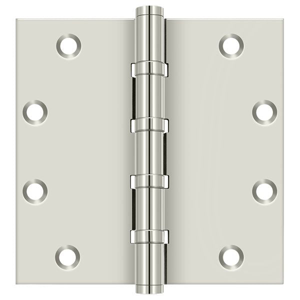 Deltana DSB55B14 5" x 5" Square Ball Bearing Hinge; Bright Nickel Finish