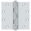 Deltana DSB55B26 5" x 5" Square Ball Bearing Hinge; Bright Chrome Finish