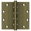 Deltana DSB55B5 5" x 5" Square Ball Bearing Hinge; Antique Brass Finish