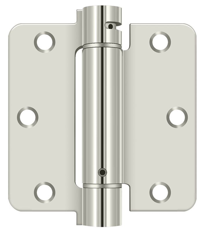 Deltana DSH35R414 3-1/2" x 3-1/2" x 1/4" Spring Hinge; Bright Nickel Finish