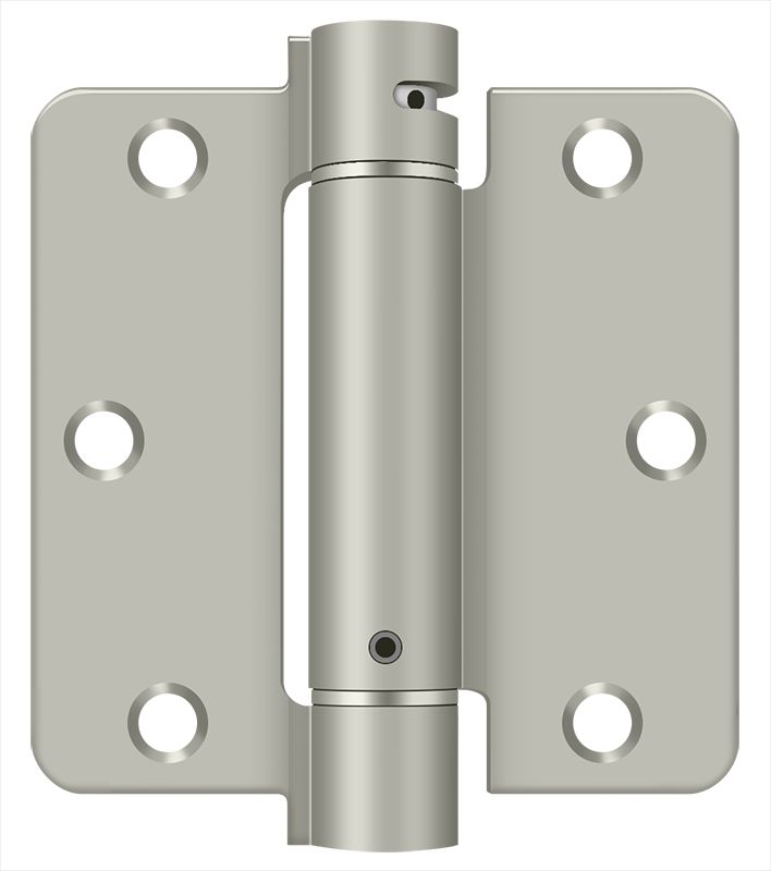 Deltana DSH35R415 3-1/2" x 3-1/2" x 1/4" Spring Hinge; Satin Nickel Finish