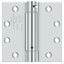 Deltana DSH45U26 4-1/2" x 4-1/2" Spring Hinge; Bright Chrome Finish