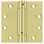 Deltana DSH45U3 4-1/2" x 4-1/2" Spring Hinge; Bright Brass Finish