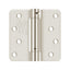 Deltana DSH4R414 4" x 4" 1/4" Radius Spring Hinge Bright Nickel Finish