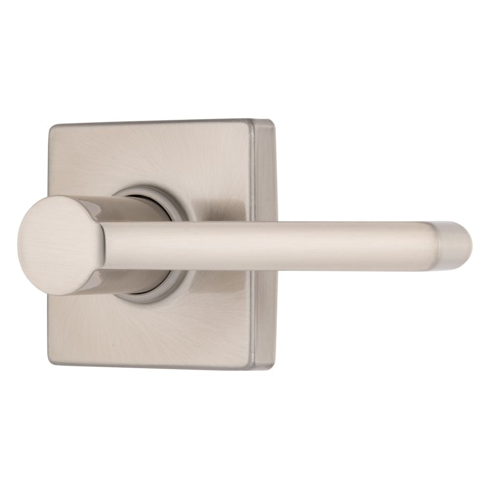Brinks E2427119 Mendocino Series Passage Contemporary Lever and Square Rose with 4 Way Adjustable Latch and Round Corner Full Lip Strike Satin Nickel Finish
