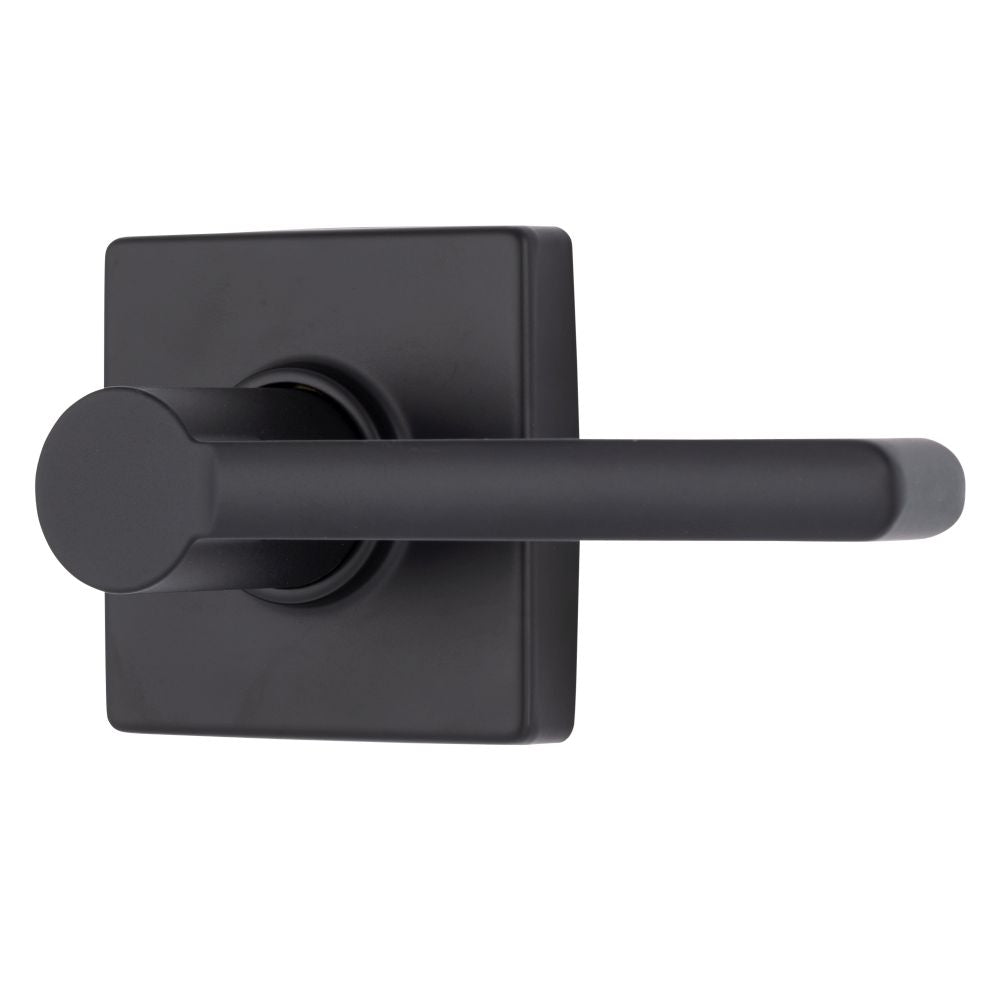 Brinks E2427122 Mendocino Series Passage Contemporary Lever and Square Rose with 4 Way Adjustable Latch and Round Corner Full Lip Strike Matte Black Finish