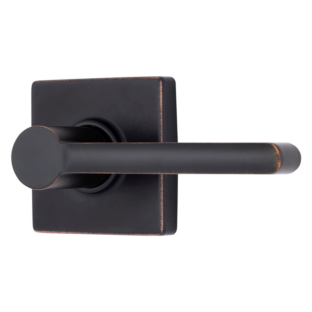 Brinks E2427150 Mendocino Series Passage Contemporary Lever and Square Rose with 4 Way Adjustable Latch and Round Corner Full Lip Strike Tuscan Bronze Finish