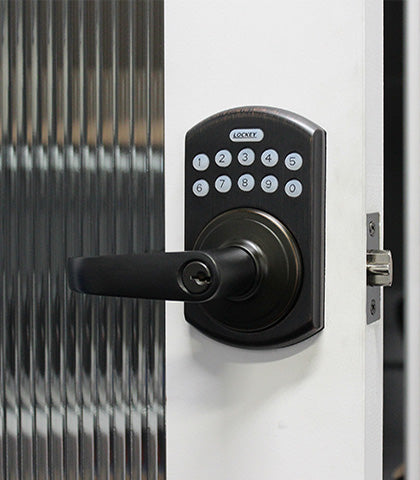 Lockey E995OIL Electronic Keypad Lever Lock with Remote Control Oil Rubbed Bronze Finish