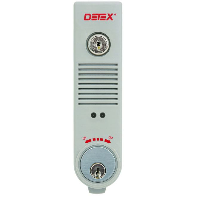 Detex EAX300GRY Surface Mount Battery Powered 100DB Door Prop Alarm with Internal Magnetic Door Contacts and Back Box Gray Finish